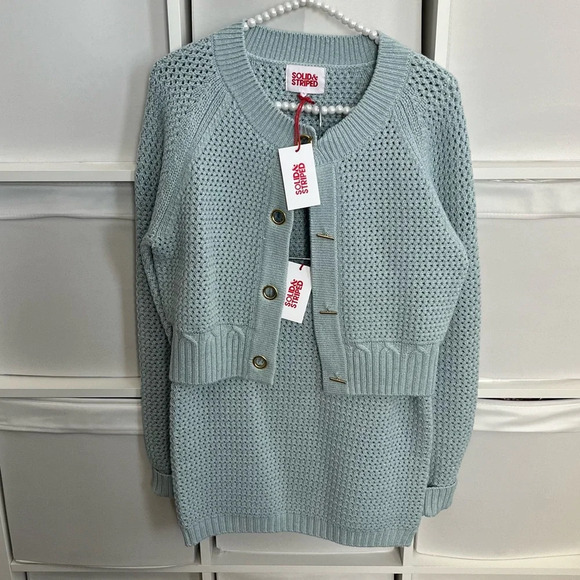 Solid & Striped Carly Cropped Cardigan & Ronnie Mini Skirt Crochet Set - Picture 2 of 5